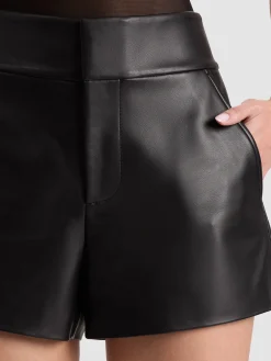 Alice and Olivia SHORTS*CADY LEATHER SHORT WHITE