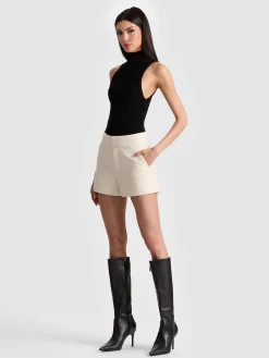 Alice and Olivia SHORTS*CADY LEATHER SHORT BLACK