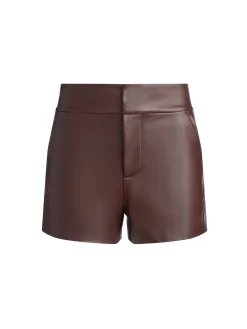 Alice and Olivia SHORTS*CADY LEATHER SHORT BLACK