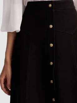 Alice and Olivia MIDI*CALICA SUEDE MIDI SKIRT OXBLOOD