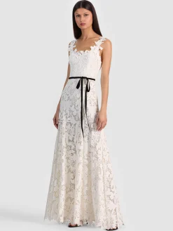 Alice and Olivia MAXI*CALLA LACE MAXI DRESS BLACK