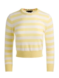 Alice and Olivia PULLOVERS*CAROLANN CASHMERE SHRUNKEN PULLOVER PRALINE/ECRU
