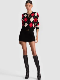 Alice and Olivia CARDIGANS*CAROLEE ARGYLE CARDIGAN