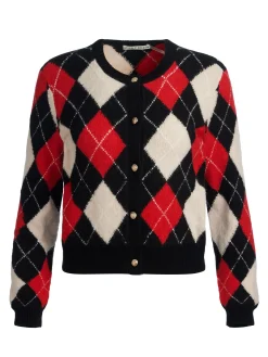 Alice and Olivia CARDIGANS*CAROLEE ARGYLE CARDIGAN