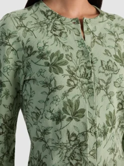 Alice and Olivia CARDIGANS*CARSON PRINTED CARDIGAN DARK CHOCOLATE