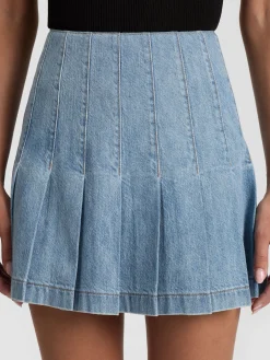 Alice and Olivia MINI*CARTER DENIM SKIRT SOFT WHITE