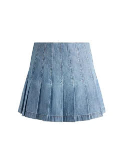 Alice and Olivia MINI*CARTER DENIM SKIRT SOFT WHITE