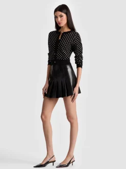 Alice and Olivia MINI*CARTER VEGAN SKIRT WHITE