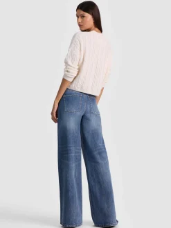 Alice and Olivia PULLOVERS*CECILIE CASHMERE CABLEKNIT PULLOVER GREY MINERAL