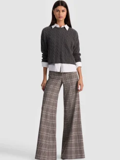 Alice and Olivia PULLOVERS*CECILIE CASHMERE CABLEKNIT PULLOVER BLACK