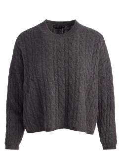 Alice and Olivia PULLOVERS*CECILIE CASHMERE CABLEKNIT PULLOVER BLACK