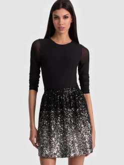 Alice and Olivia MINI*CHARA EMBELLISHED MINI DRESS