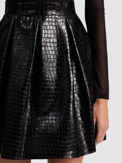 Alice and Olivia MINI*CHARA VEGAN MINI DRESS CAMEL