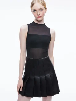 Alice and Olivia MINI*CHARA VEGAN MINI DRESS BRIGHT RUBY