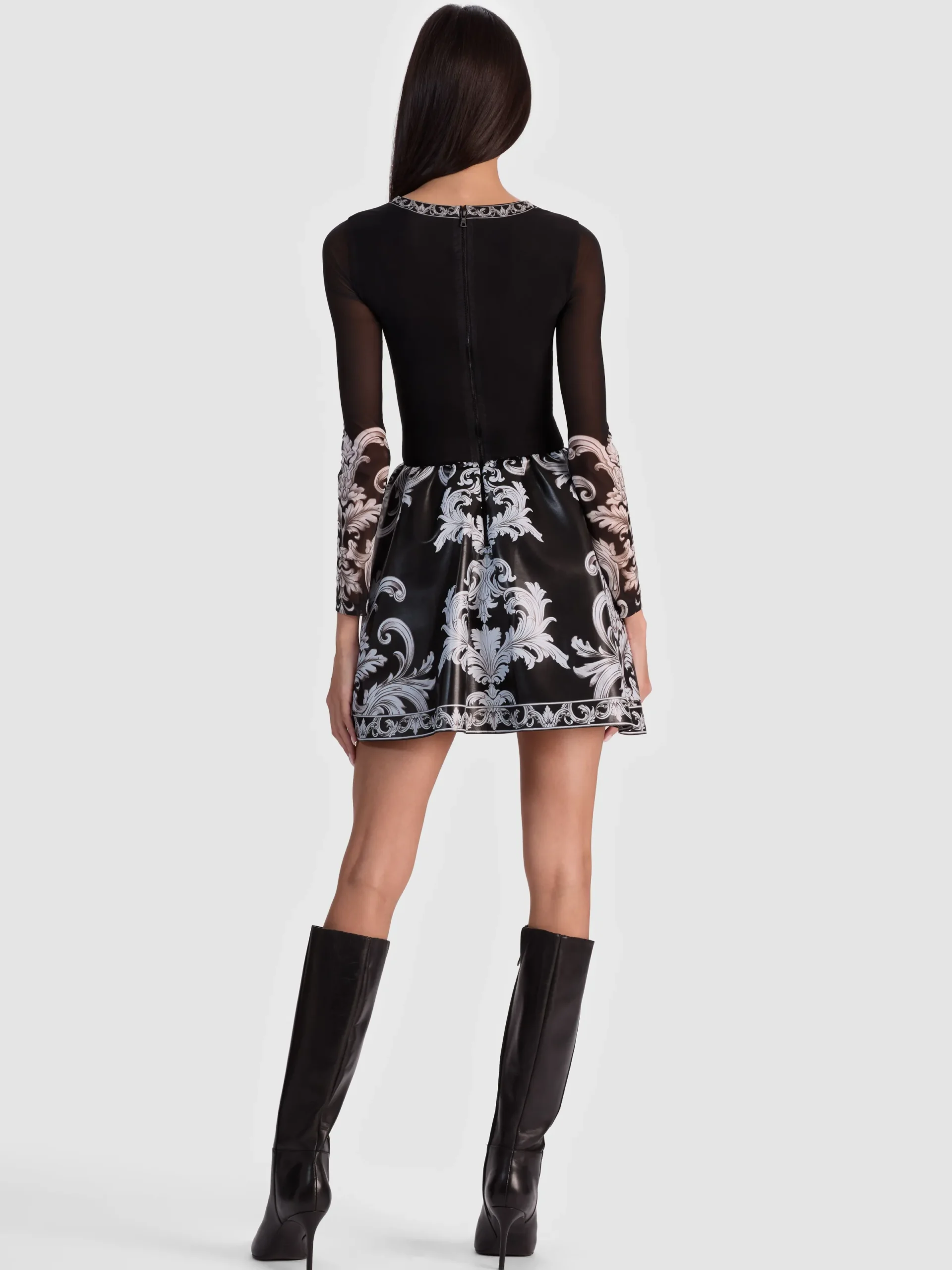 Alice and Olivia MINI*CHARA VEGAN MINI DRESS VISIONARY