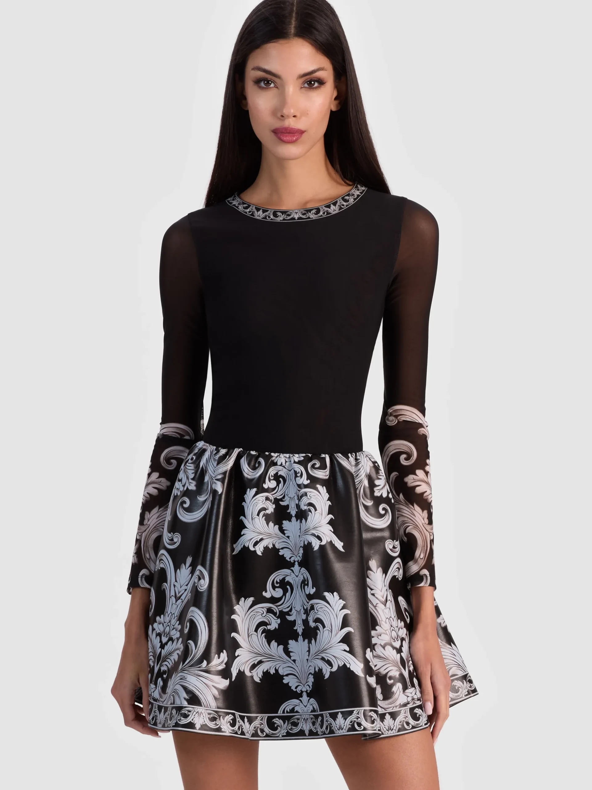 Alice and Olivia MINI*CHARA VEGAN MINI DRESS VISIONARY