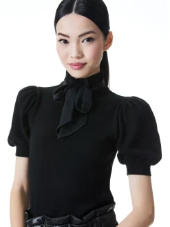 Alice and Olivia PULLOVERS*CHASE PUFF SLEEVE SWEATER CAMEL