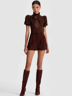 Alice and Olivia PULLOVERS*CHASE PUFF SLEEVE SWEATER BLACK