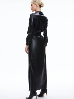 Alice and Olivia MAXI*CHASSIDY VEGAN DRESS WHITE