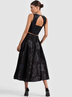 Alice and Olivia CROP TOPS*CHERRA EMBELLISHED CROP TOP OFF WHITE