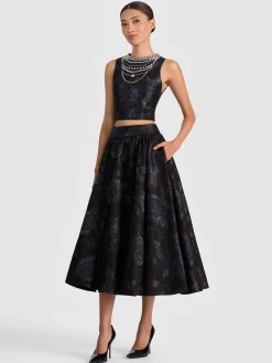 Alice and Olivia CROP TOPS*CHERRA EMBELLISHED CROP TOP OFF WHITE