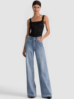 Alice and Olivia JEANS*CHIC JEAN OFF WHITE