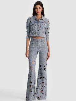 Alice and Olivia JEANS*CHIC LASER-CUT JEAN BROOKLYN BLUE