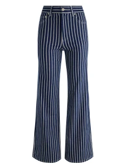 Alice and Olivia JEANS*CHIC STRIPED JEAN BLACK