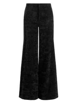 Alice and Olivia WIDE LEG*CONOR CLEAN WAIST TROUSER MIDNIGHT BLUE