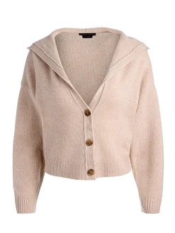 Alice and Olivia CARDIGANS*COREY HOODED CASHMERE CARDIGAN BUTTER