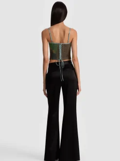 Alice and Olivia CROP TOPS*CRESSIDA CORSET TOP MIDNIGHT BLUE