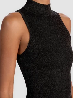 Alice and Olivia TANKS*DARCEY METALLIC TANK SOFT WHITE