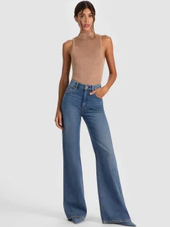 Alice and Olivia TANKS*DARCEY METALLIC TANK DARLA LIGHT INDIGO