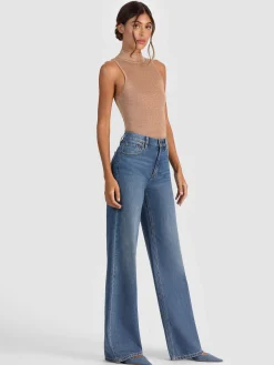 Alice and Olivia TANKS*DARCEY METALLIC TANK DARLA LIGHT INDIGO