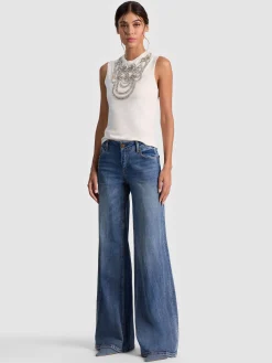 Alice and Olivia TANKS*DEDE EMBELLISHED TANK OFF WHITE