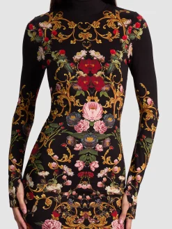 Alice and Olivia MIDI*DELORA MIDI DRESS REGAL RETREAT