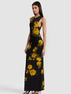 Alice and Olivia MAXI*DELORA OPEN BACK MAXI DRESS
