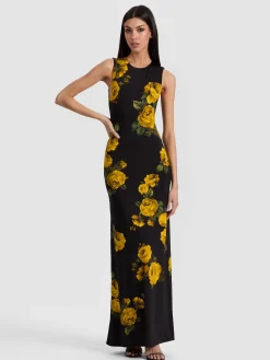 Alice and Olivia MAXI*DELORA OPEN BACK MAXI DRESS