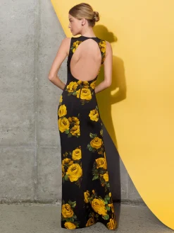 Alice and Olivia MAXI*DELORA OPEN BACK MAXI DRESS