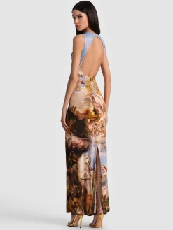 Alice and Olivia MAXI*DELORA OPEN BACK MAXI DRESS BLACK