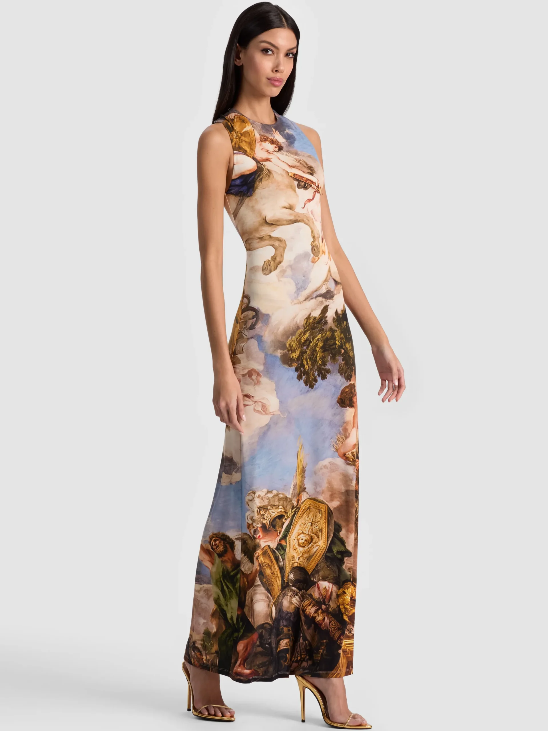 Alice and Olivia MAXI*DELORA OPEN BACK MAXI DRESS BLACK