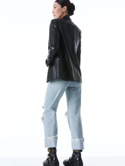 Alice and Olivia BLAZERS*DENNY VEGAN BLAZER SOFT WHITE