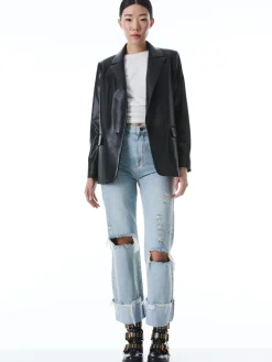 Alice and Olivia BLAZERS*DENNY VEGAN BLAZER SOFT WHITE