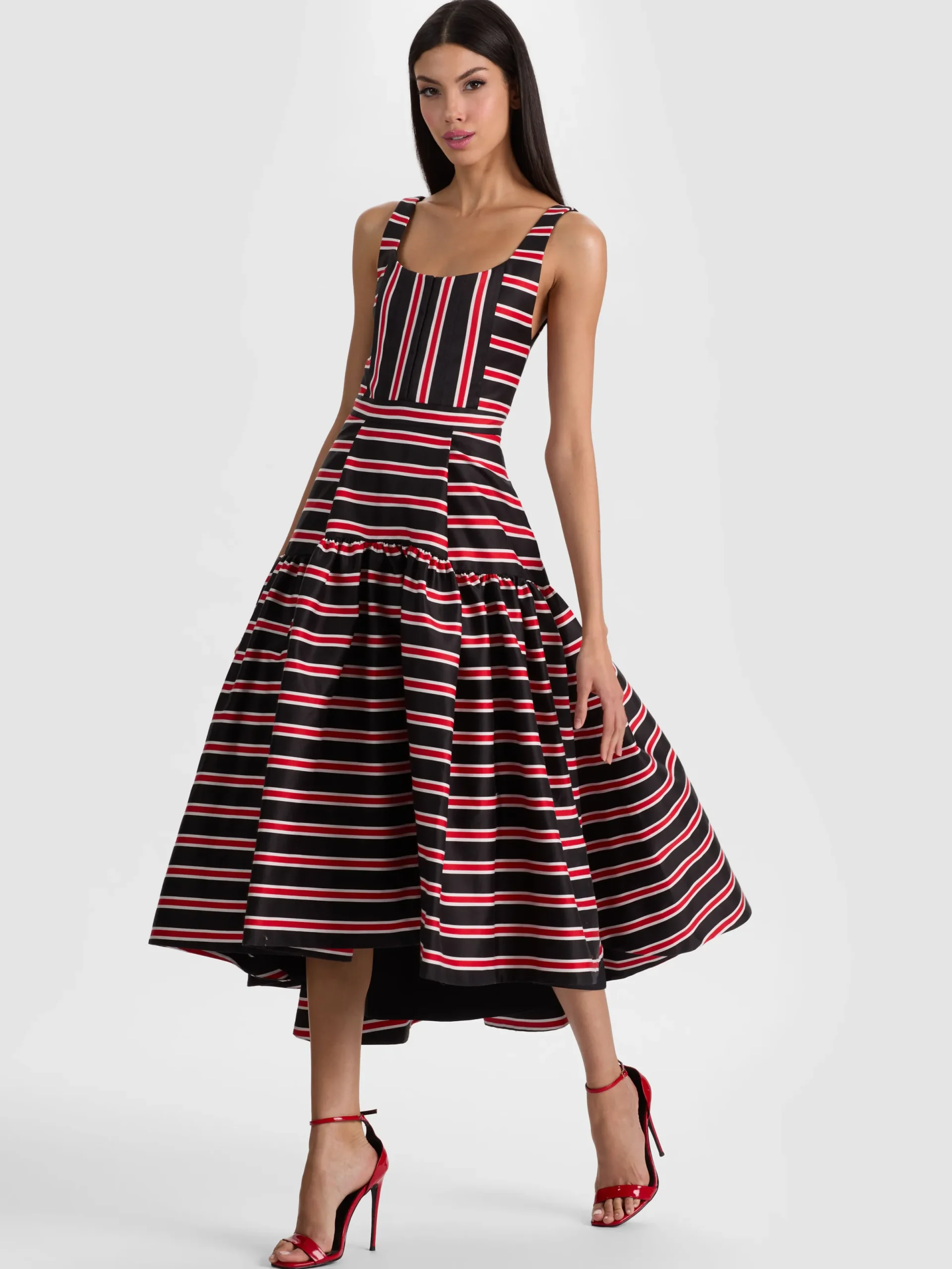 Alice and Olivia MIDI*DIANA STRUCTURED MIDI DRESS