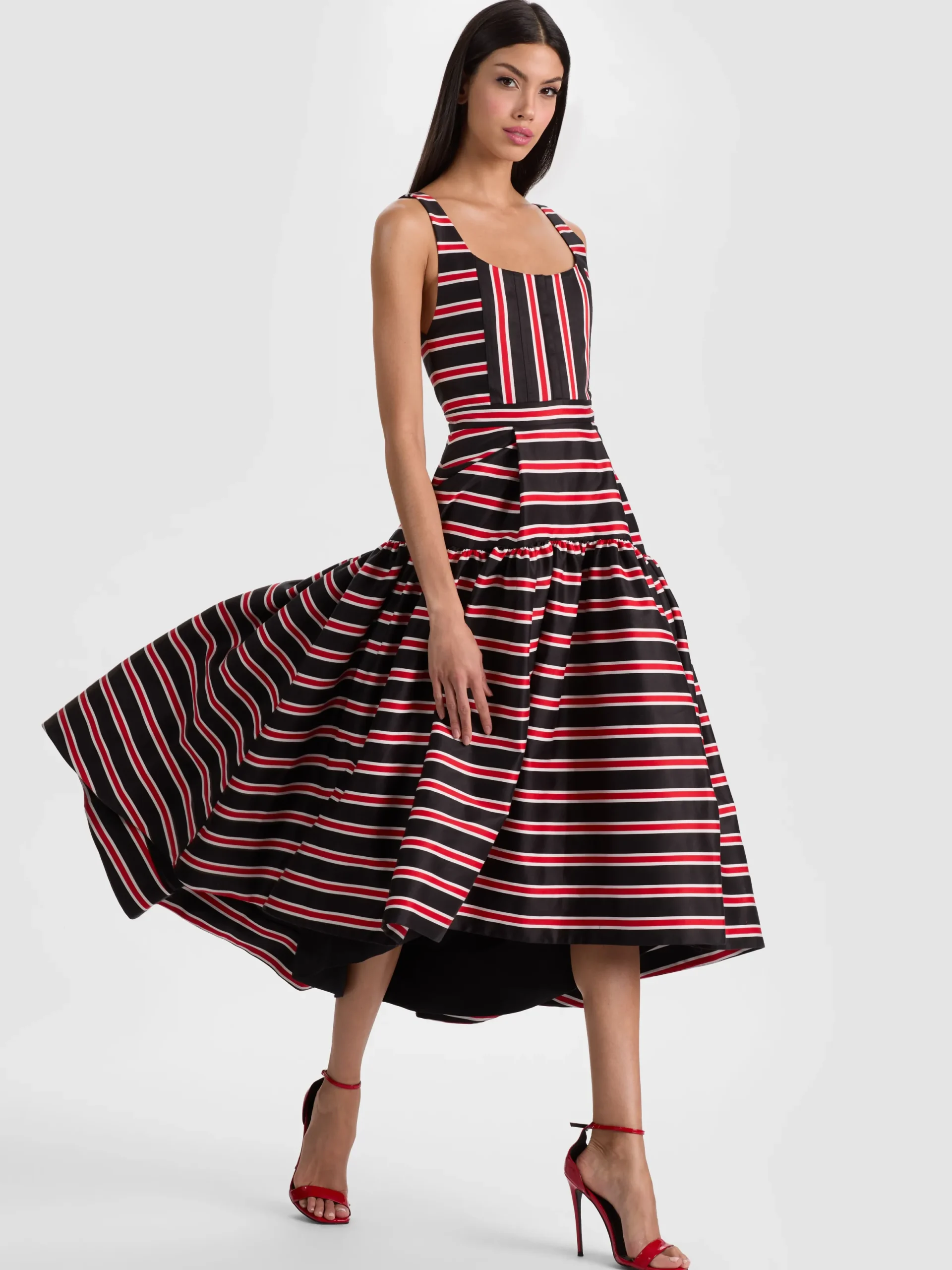 Alice and Olivia MIDI*DIANA STRUCTURED MIDI DRESS