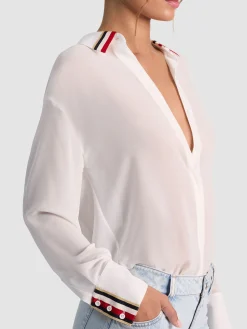 Alice and Olivia BLOUSES*DIMITRA OVERSIZED BUTTON DOWN BROOKLYN BLUE