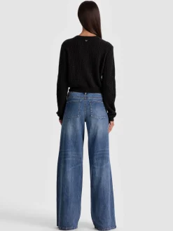 Alice and Olivia CARDIGANS*DOLLIE CASHMERE CABLEKNIT CARDIGAN ECRU