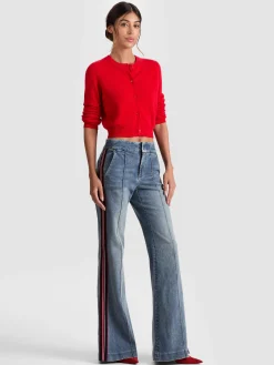 Alice and Olivia CARDIGANS*DOLLIE CASHMERE CARDIGAN OFF WHITE