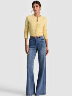 Alice and Olivia CARDIGANS*DOLLIE CASHMERE CARDIGAN DARLA LIGHT INDIGO