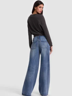 Alice and Olivia CARDIGANS*DOLLIE CASHMERE CARDIGAN GREY MINERAL